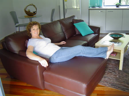 Maureen on the couch