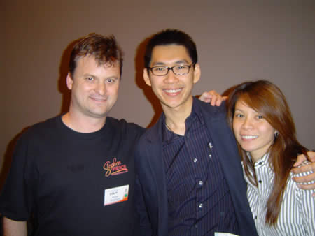 A photo of me with Patric Chan and his wife Emily